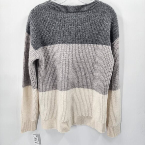 CHARTER CLUB NWT 100% Cashmere Colorblocked Rib-Knit Sweater - Picture 4 of 7